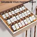 29pcs SET GLASS STORAGE SPICE  JARS WITH BAMBOO LID, photo 3