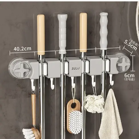 Non slip wall Mounted mop holder, photo 2