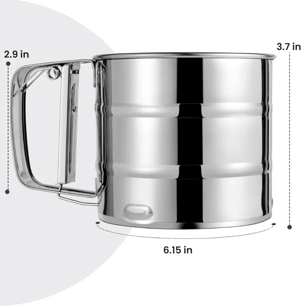 Handheld stainless steel flour sieve, photo 3