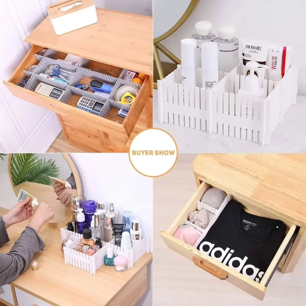 4pcs Adjustable Drawer Divider DIY Storage Box, photo 2
