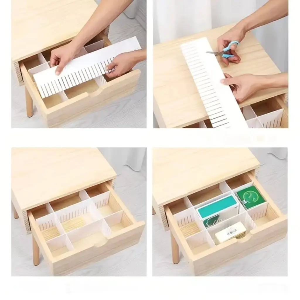 4pcs Adjustable Drawer Divider DIY Storage Box, photo 3