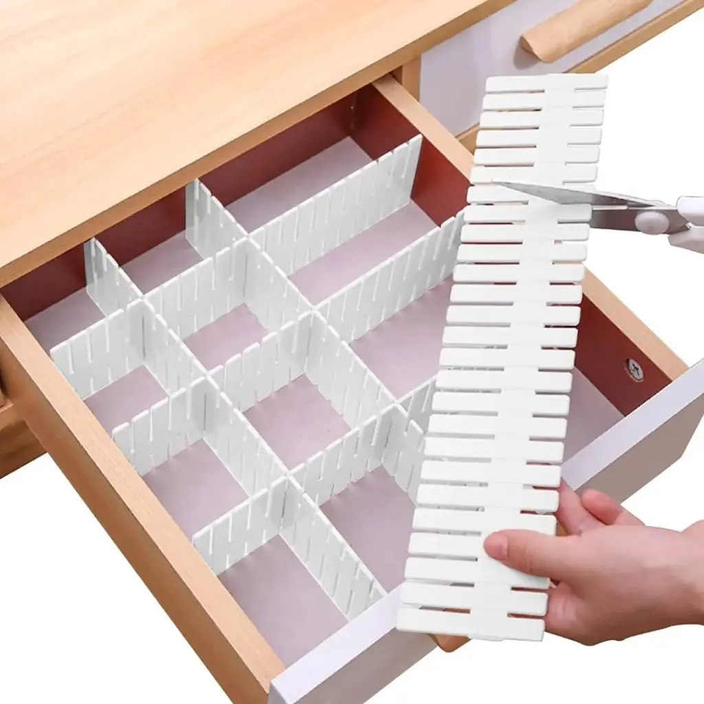 4pcs Adjustable Drawer Divider DIY Storage Box, photo 4