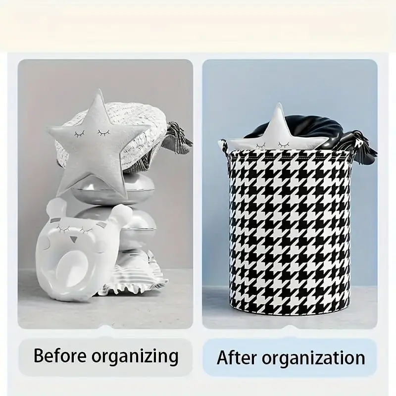 Foldable Houndstooth Laundry Hamper, photo 4