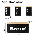 Bread Bin with Three Canister Set with Bamboo Lid, photo 3