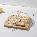 Glass butter dish with bamboo tray, photo 3