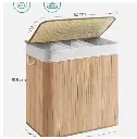 3 grid foldable bamboo laundry basket, photo 3