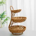 3 tier Handmade unique rattan fruit rack, photo 2