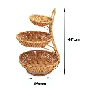 3 tier Handmade unique rattan fruit rack, photo 3