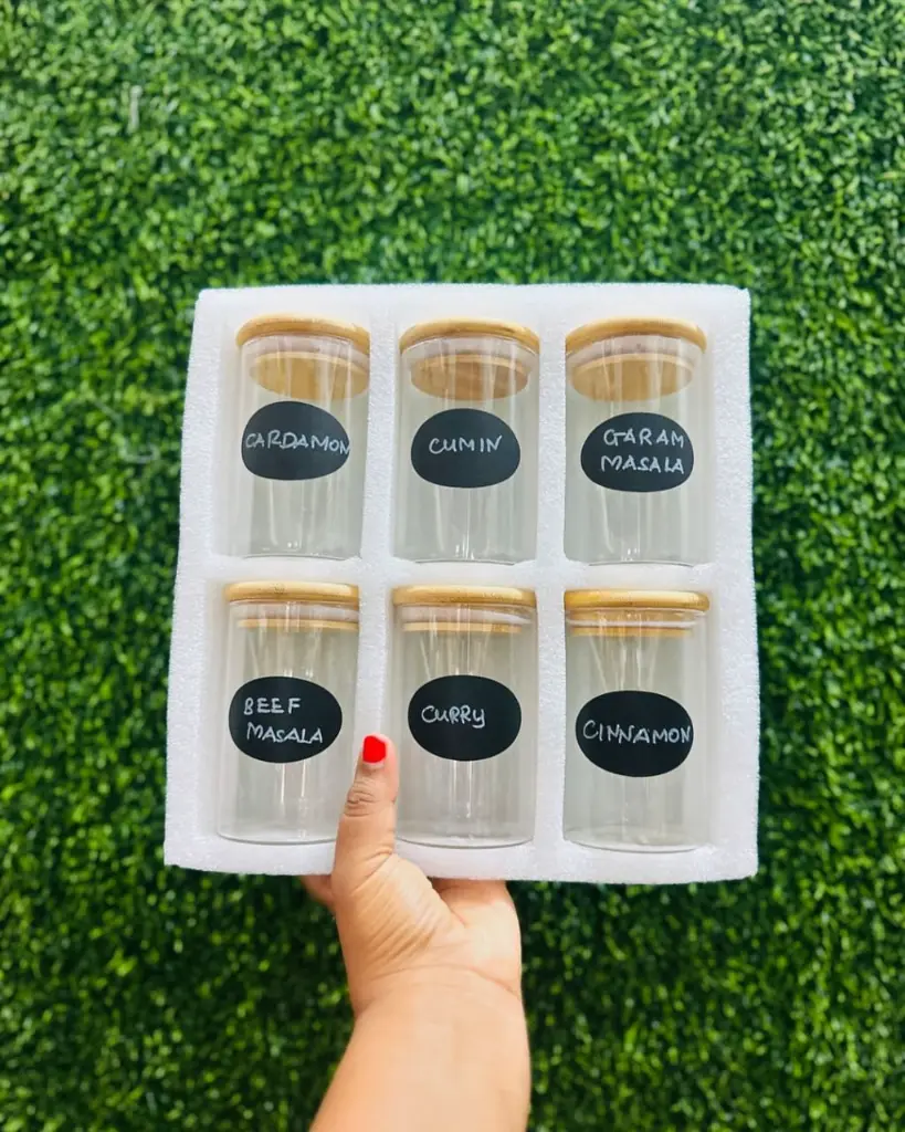 6-pack Square Glass Jars, photo 2