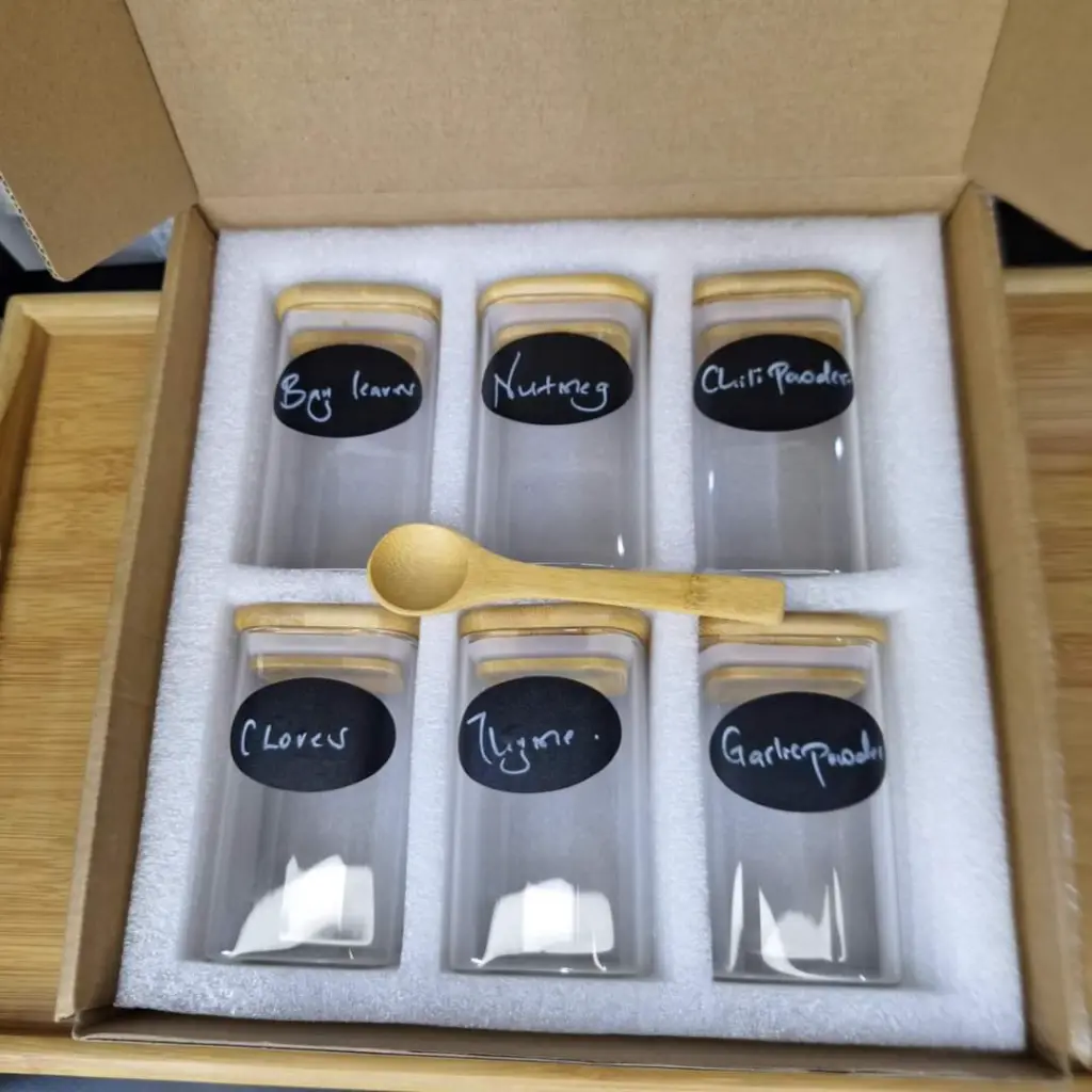 6-pack Square Glass Jars, photo 3