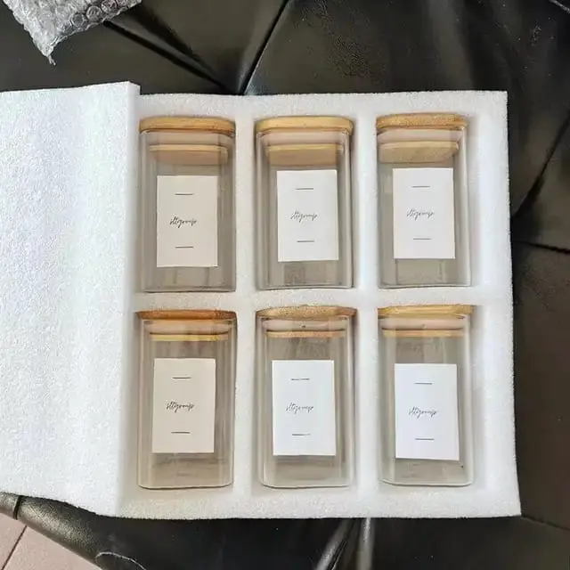 6-pack Square Glass Jars, photo 4