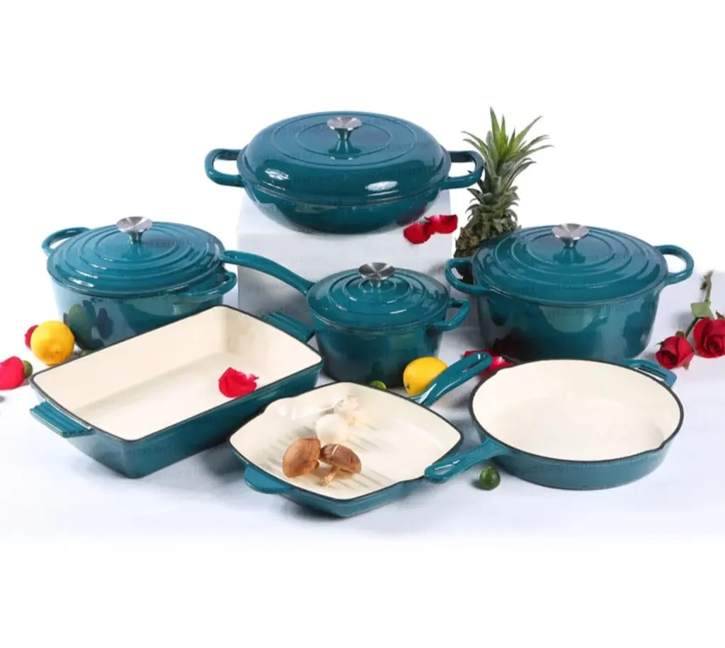 11 pc Heavy duty Enamel cast iron cookware, photo 5