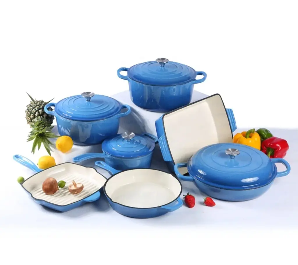 11 pc Heavy duty Enamel cast iron cookware, photo 6