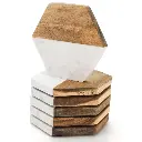 6 in 1 Hexagon white  marble  and wood, photo 2