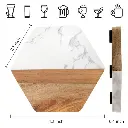 6 in 1 Hexagon white  marble  and wood, photo 3