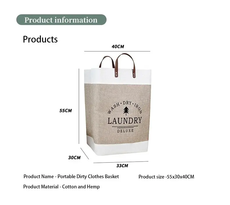 Large capacity Foldable Laundry Deluxe Basket, photo 4