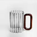 Stylish Heat resistant borosilicate ribbed glass  mug, photo 2