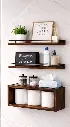 Solid pine wood bathroom floating shelves, photo 3