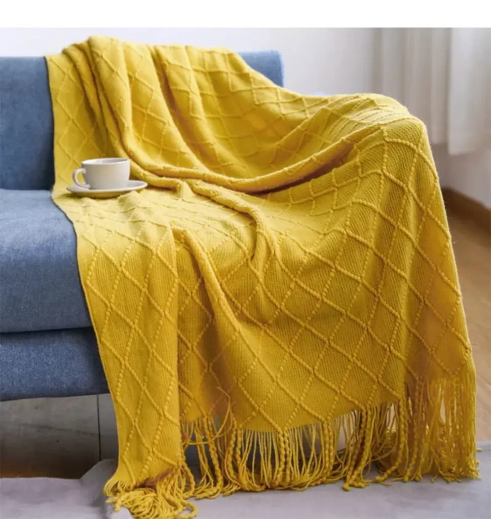 Knitted Throw Blanket With Tassel, photo 3