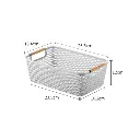 Extra-Large Mesh Plastic Storage Baskets with bamboo Handles, photo 2
