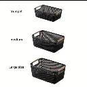 Extra-Large Mesh Plastic Storage Baskets with bamboo Handles, photo 4