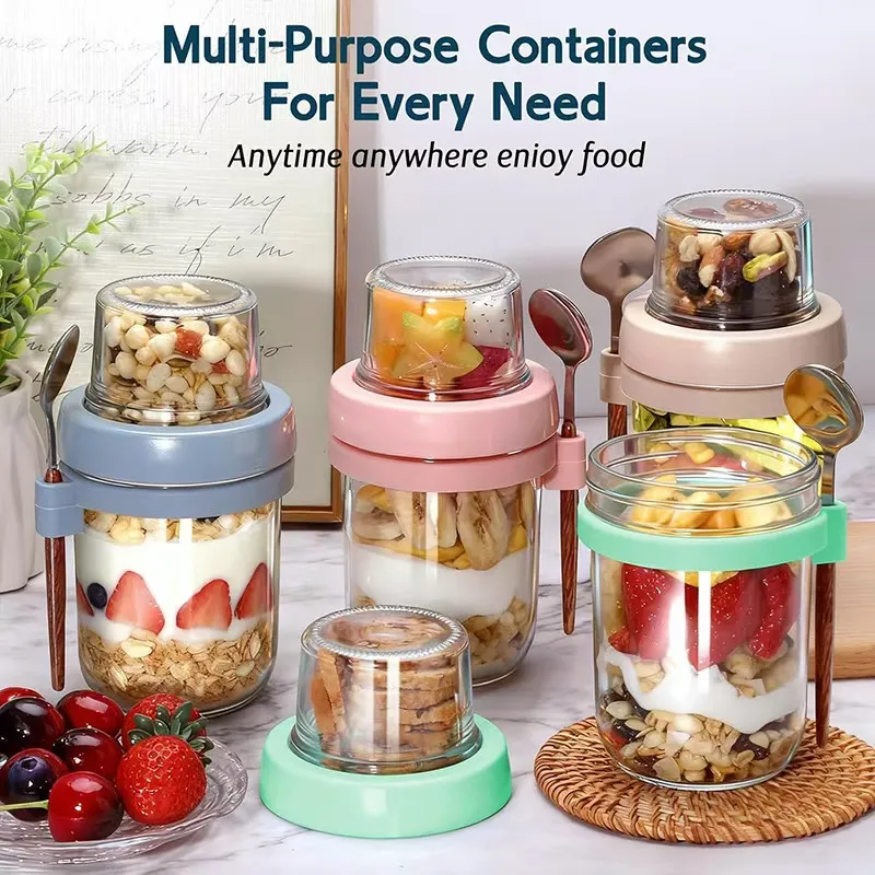 4pcs set glass oat jars, photo 2