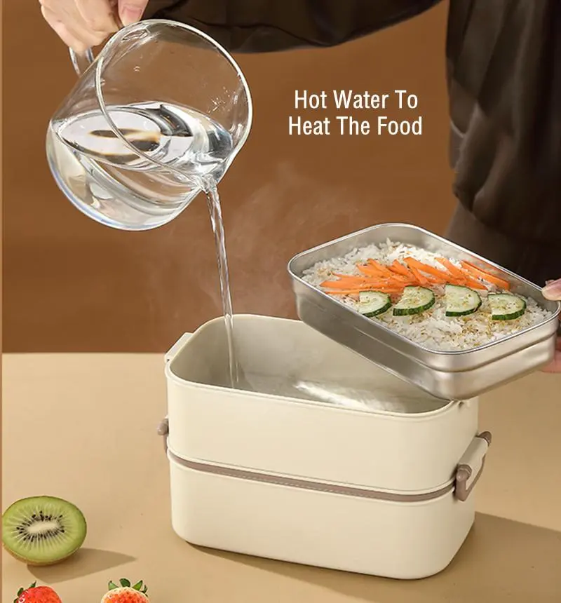 Double Layered Lunch Box with Matching Lunch Bag, photo 3