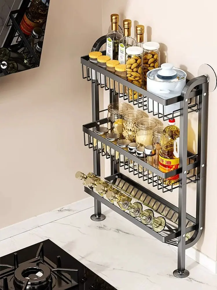 Kitchen Storage Rack, 3-Tier Wall-Mounted