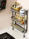 Kitchen Storage Rack, 3-Tier Wall-Mounted