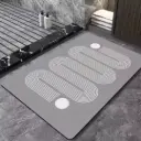 Rectangular absorbent bathroom mat 