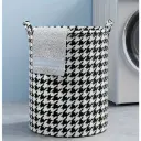 Foldable Houndstooth Laundry Hamper
