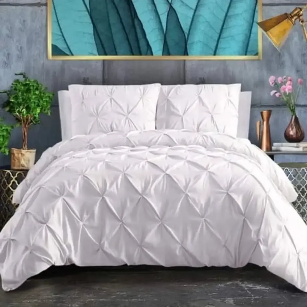 Pinch Pleat Cross Pintuck Duvet Cover set