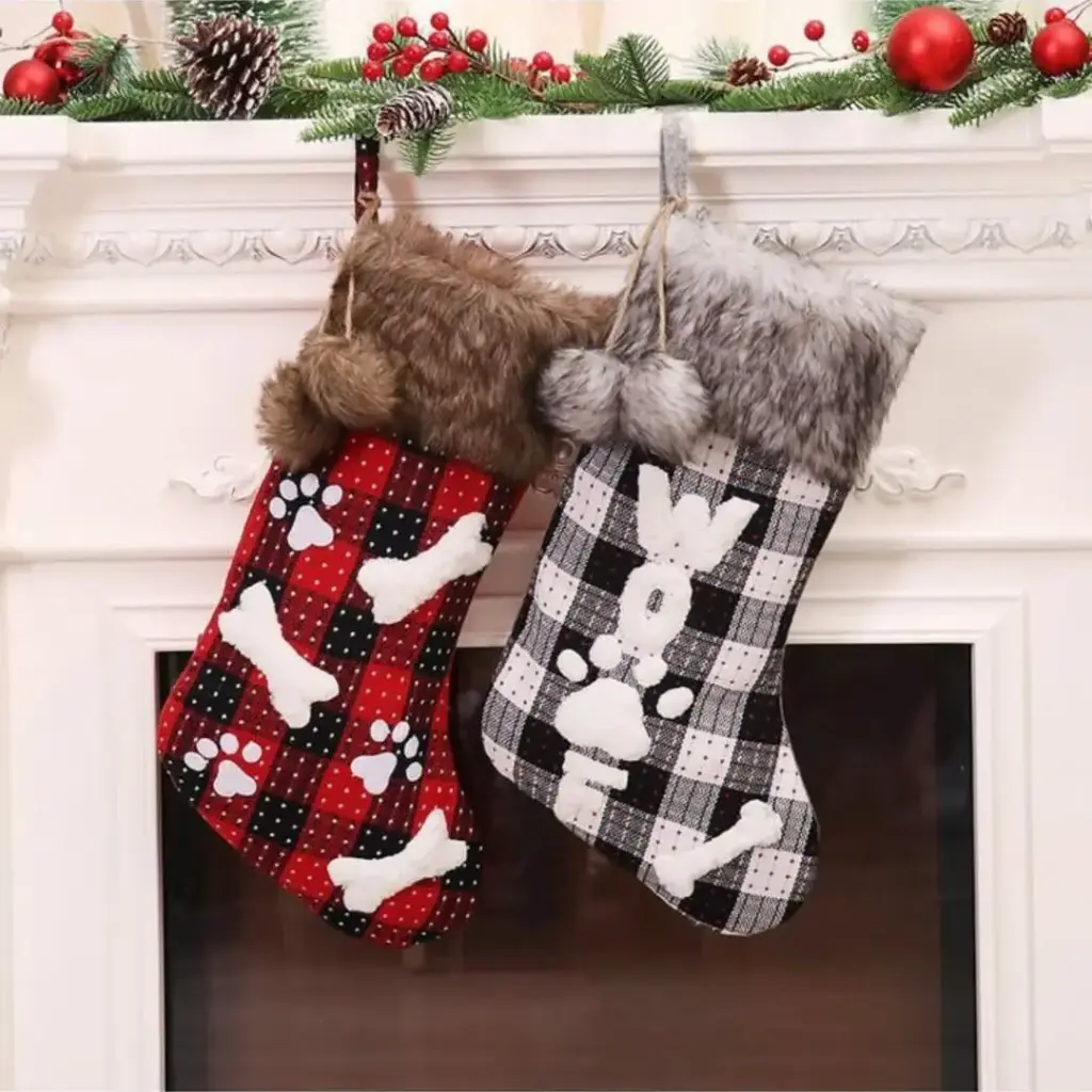 Christmas Socks Decoration, 2 Pieces