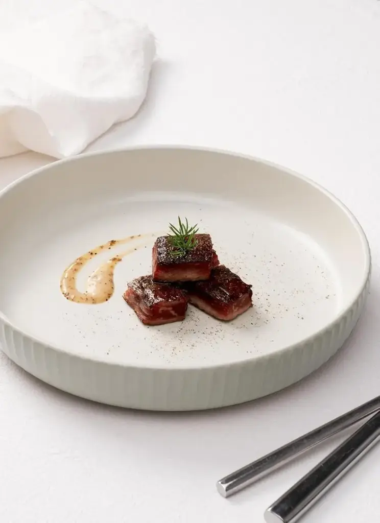 Pasta plate ribbed light grey 6pcs