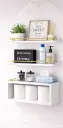 Solid pine wood bathroom floating shelves 