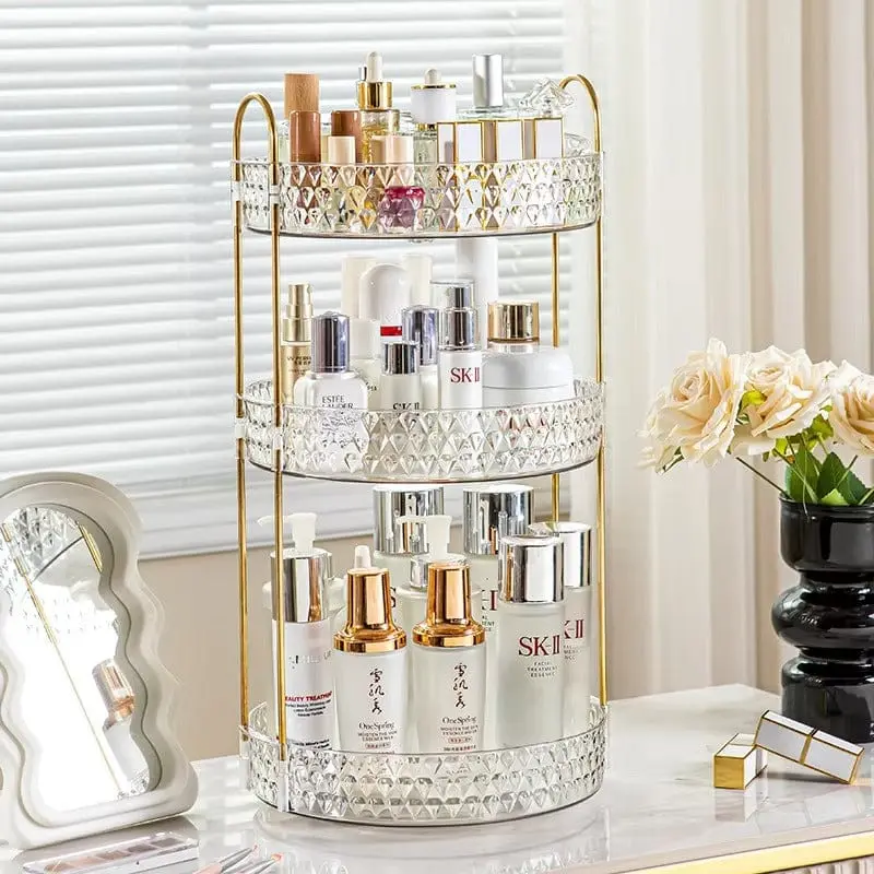 Acrylic Organizer, 360° Rotating Storage