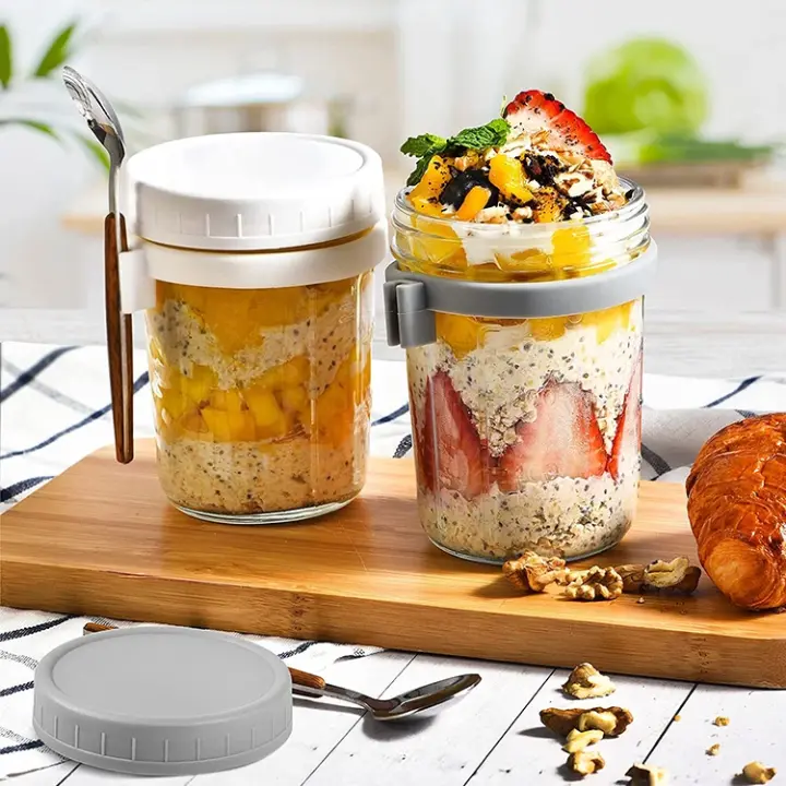 4pc set overnight oats jar