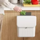 Minimalist  wall-mounted sliding lid trash can