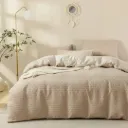 Waffle weaving poplin luxury soft Cotton Duvet cover set