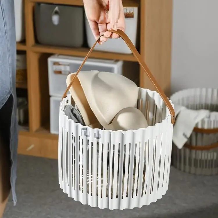 Laundry Hamper Basket for Storage (White)