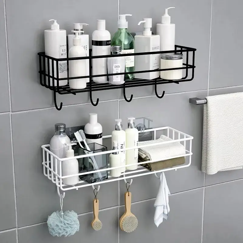 Wall-Mounted Bathroom Shelves (White)