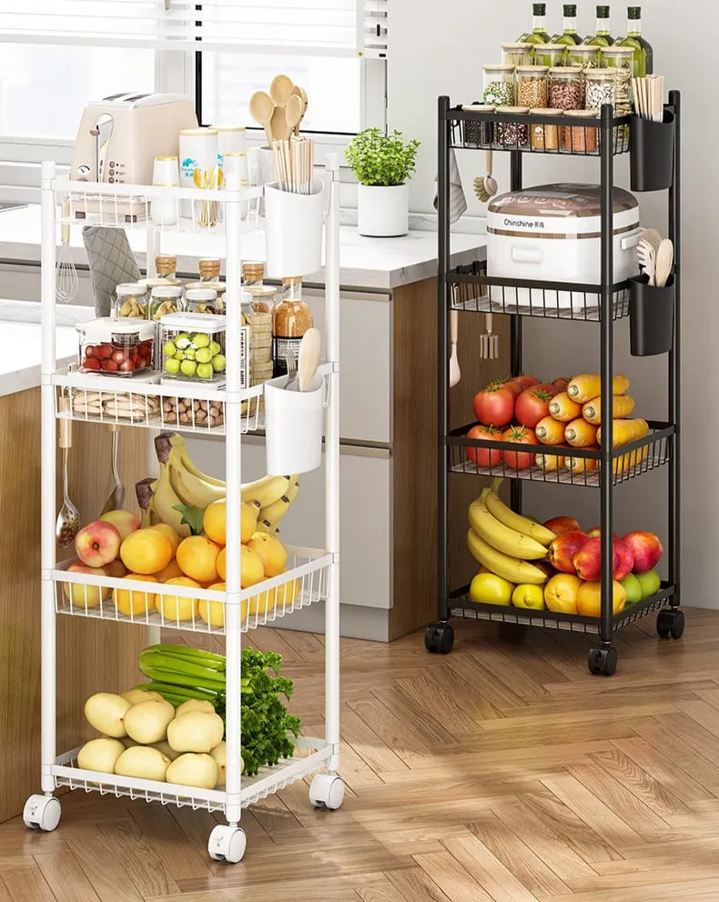 Multifunctional Storage Rack, 4-Tier (White)
