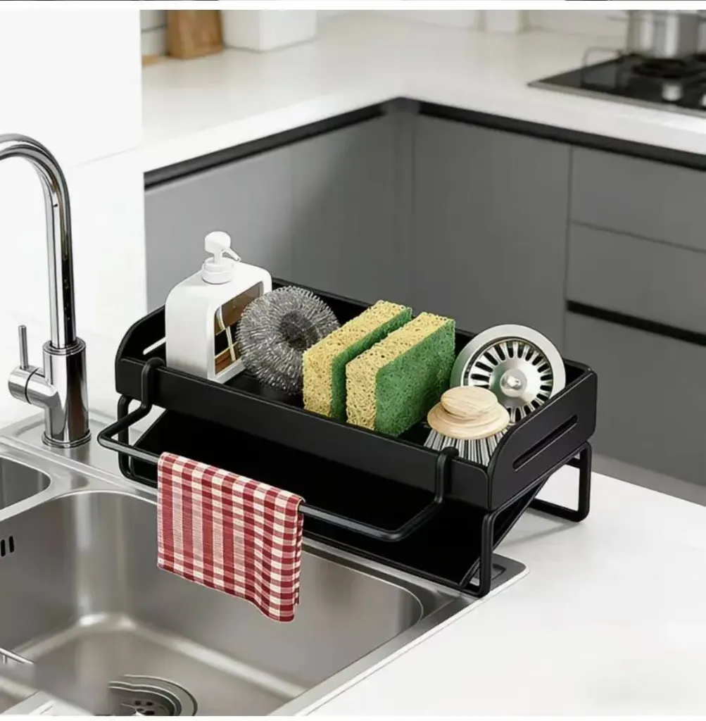 Sponge Rack for Kitchen Sink (White)
