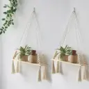 Macrame wall hanging shelf
