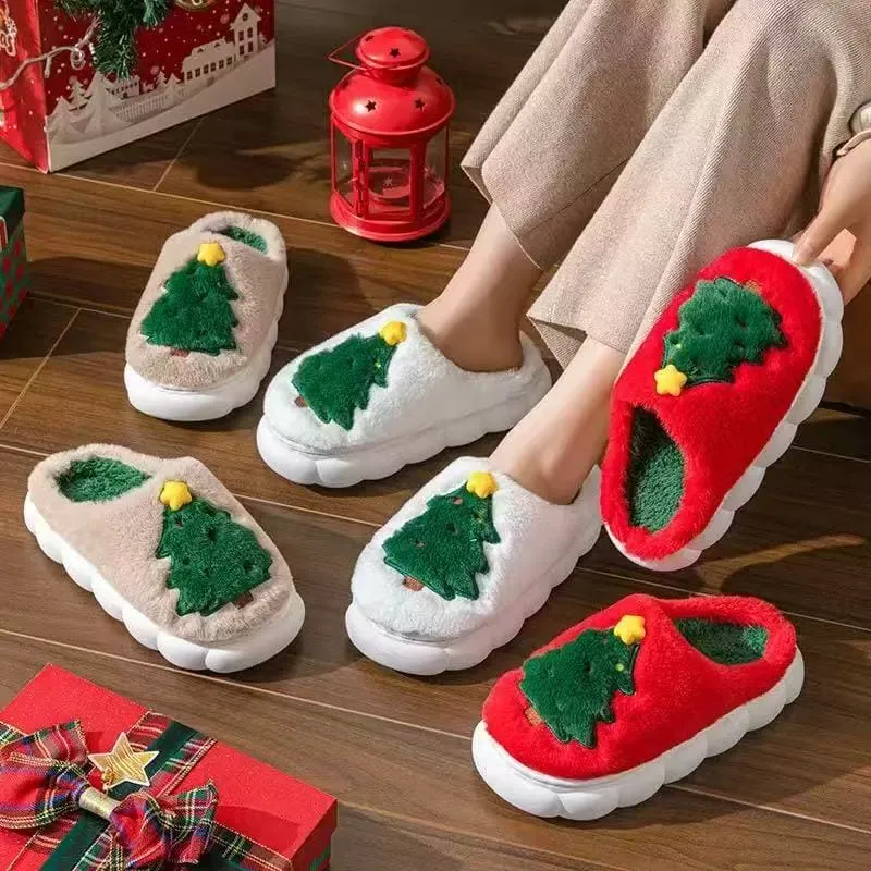 Christmas Themed house shoes (White)