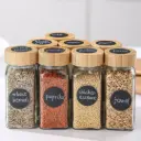 Glass Spice Storage Jars with Bamboo Lid, 29 Pieces