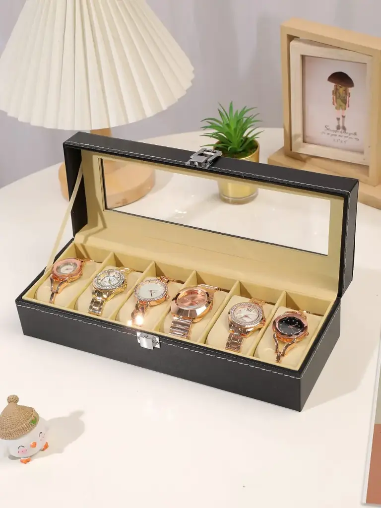 Leather Watch Organizer, 6 Slots