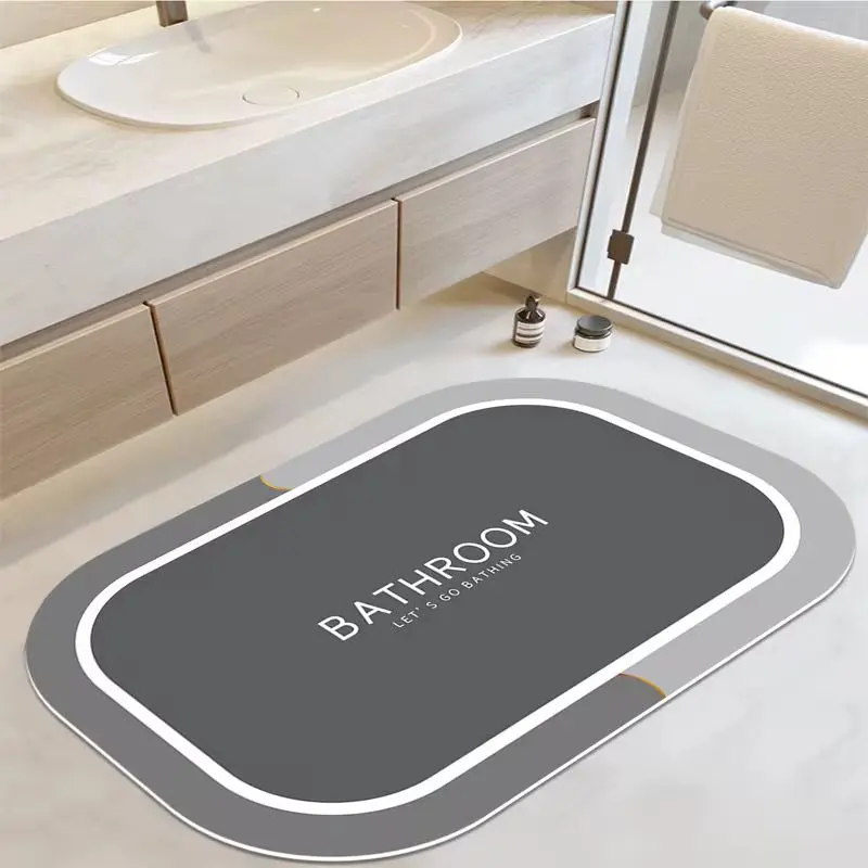 Absorbent Oval Rubber Bathroom Mat
