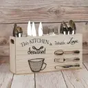 Wooden Kitchen Utensil and Cutlery Holder