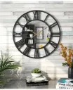 Creative wall clock metal with mirror